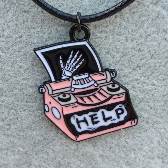 Hot Topic Jewelry - 2/$10 Pink and Black Typewriter Pendant Necklace